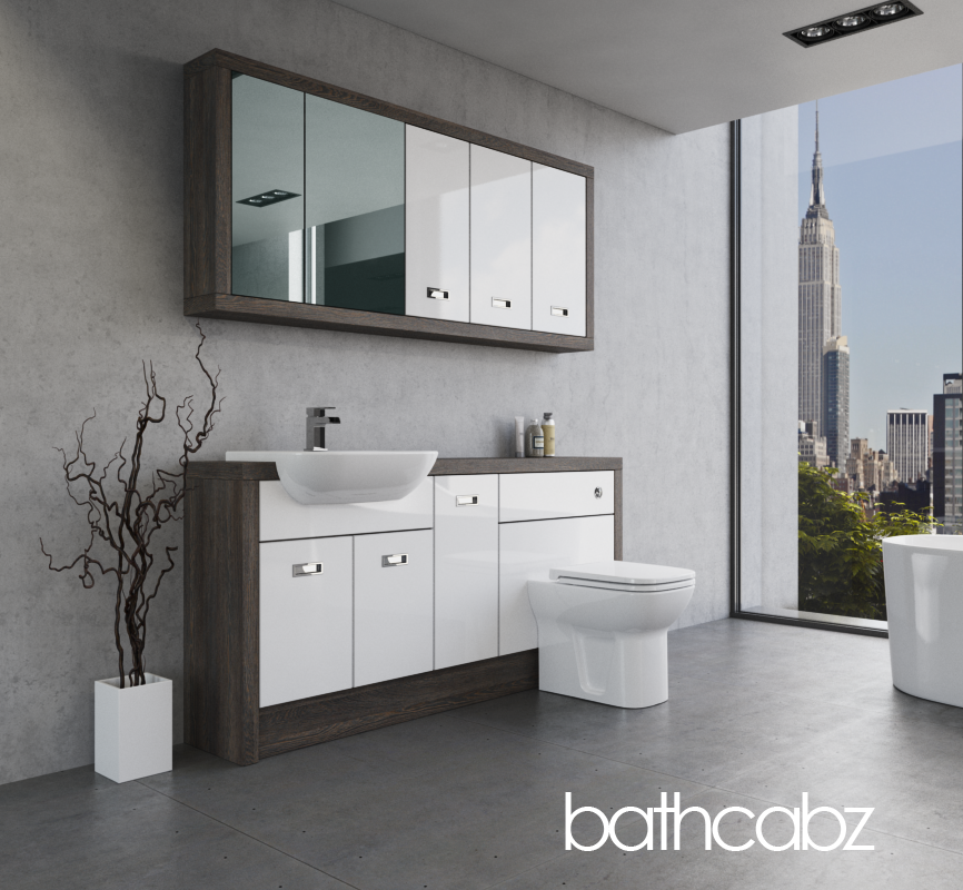 ATHENA NORWICH OAK BASE & WALL UNITS BATHROOM FITTED FURNITURE