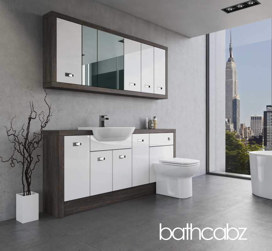 ATHENA NORWICH OAK BASE & WALL UNITS BATHROOM FITTED FURNITURE