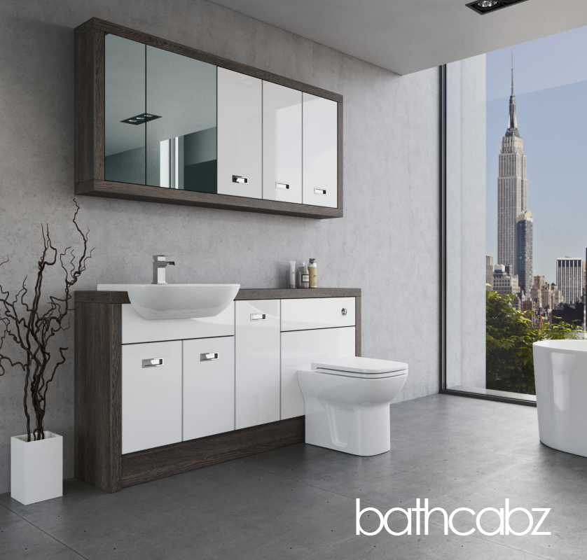 ATHENA NORWICH OAK BASE & WALL UNITS BATHROOM FITTED FURNITURE