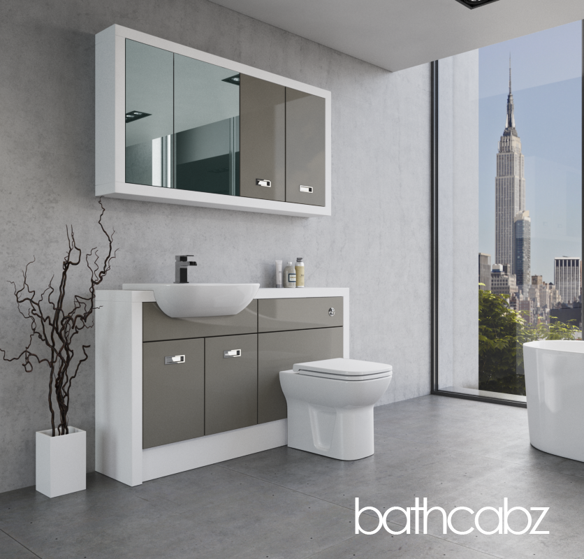 ATHENA WHITE MATT BASE & WALL UNITS BATHROOM FITTED FURNITURE