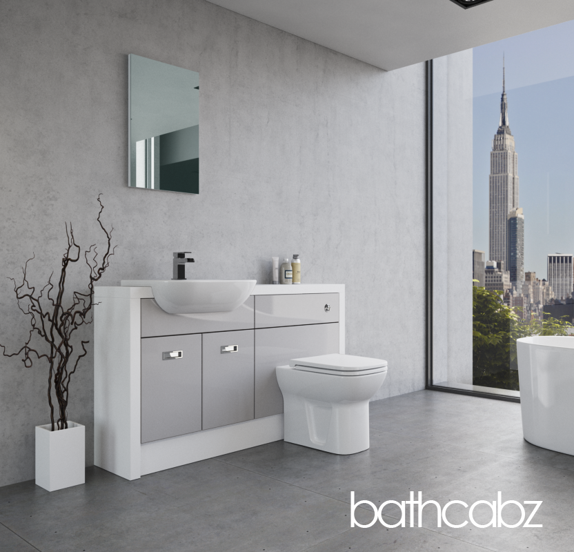 ATHENA WHITE MATT BASE UNITS BATHROOM FITTED FURNITURE