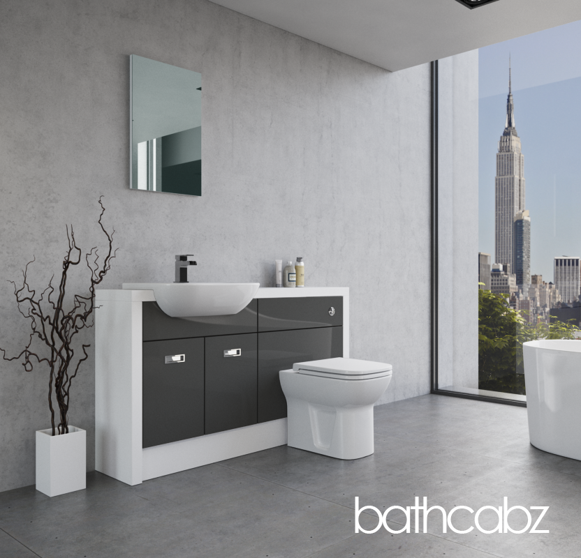 ATHENA WHITE MATT BASE UNITS BATHROOM FITTED FURNITURE