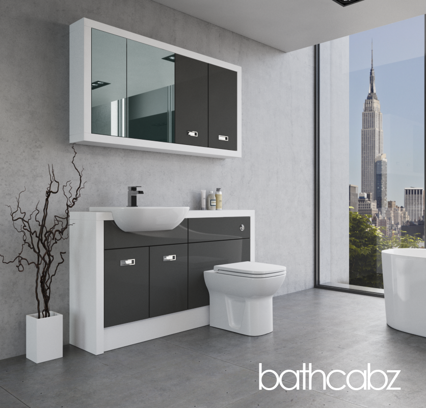 ATHENA WHITE MATT BASE & WALL UNITS BATHROOM FITTED FURNITURE