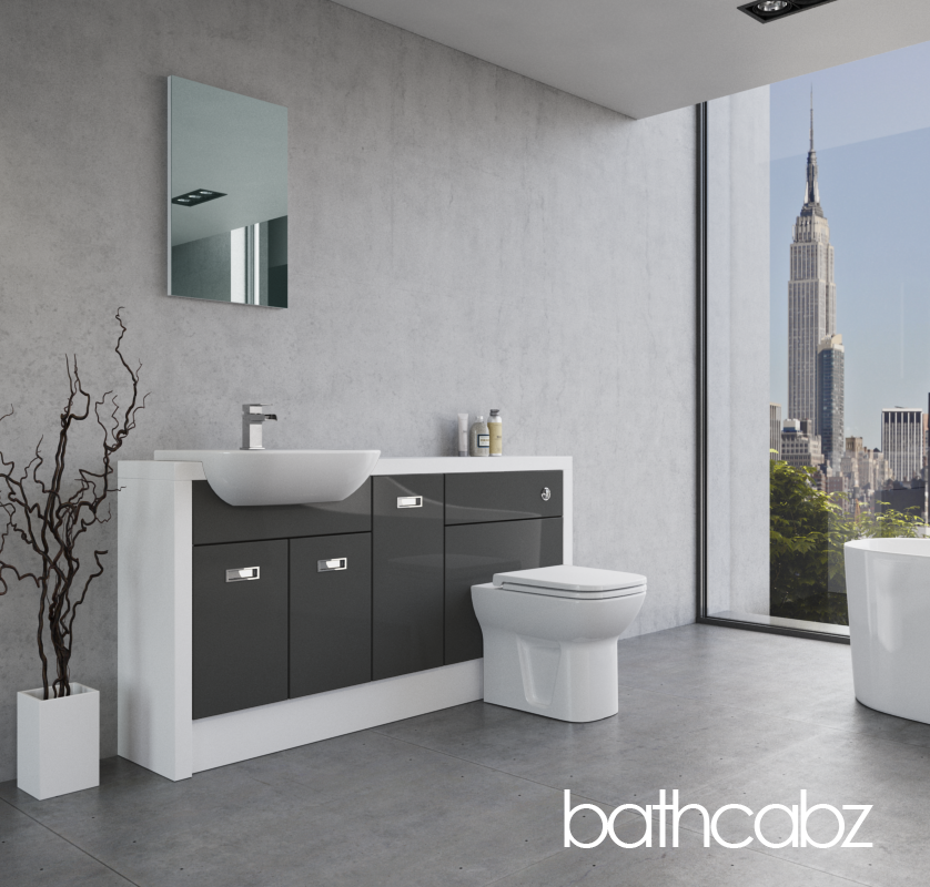 ATHENA WHITE MATT BASE UNITS BATHROOM FITTED FURNITURE