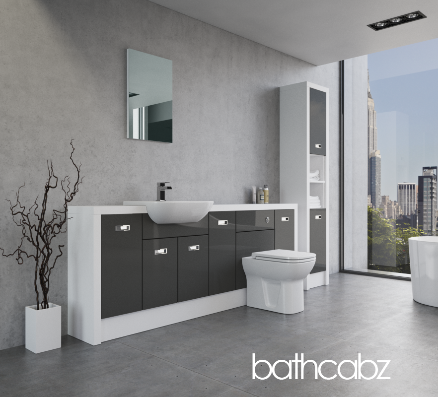 ATHENA WHITE MATT BASE & TALL UNIT BATHROOM FITTED FURNITURE