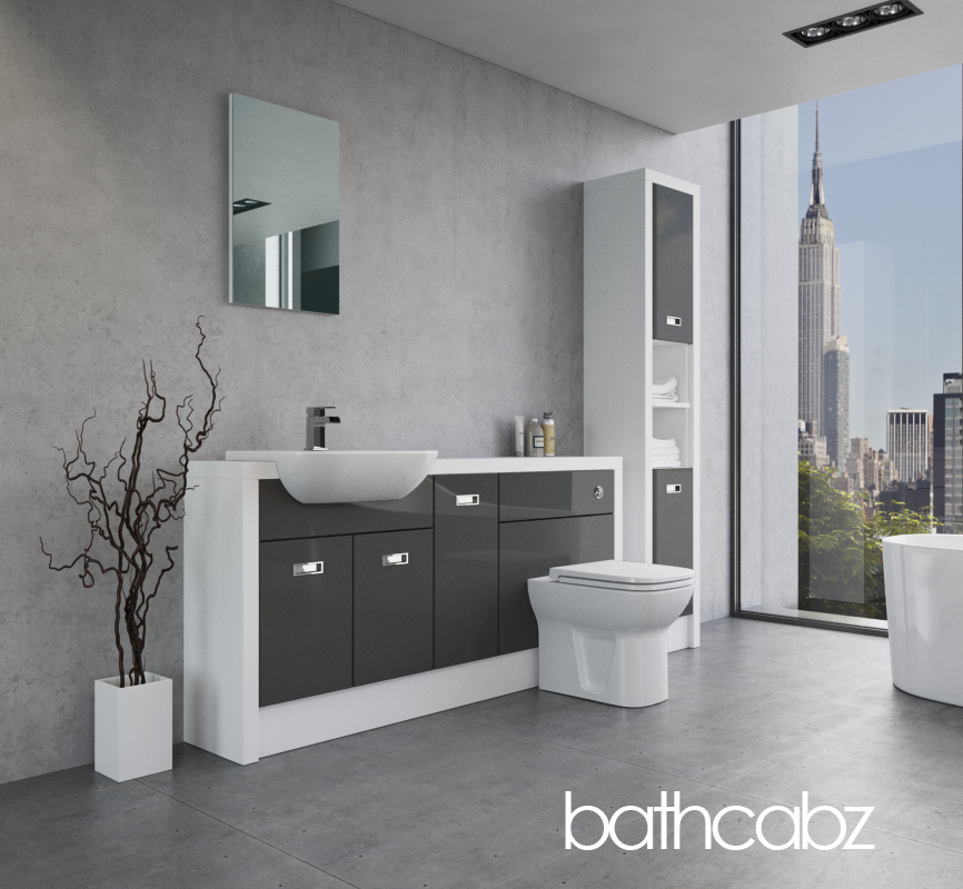ATHENA WHITE MATT BASE & TALL UNIT BATHROOM FITTED FURNITURE