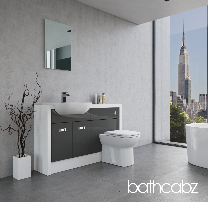 ATHENA WHITE MATT BASE UNITS BATHROOM FITTED FURNITURE