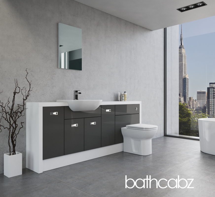 ATHENA WHITE MATT BASE UNITS BATHROOM FITTED FURNITURE