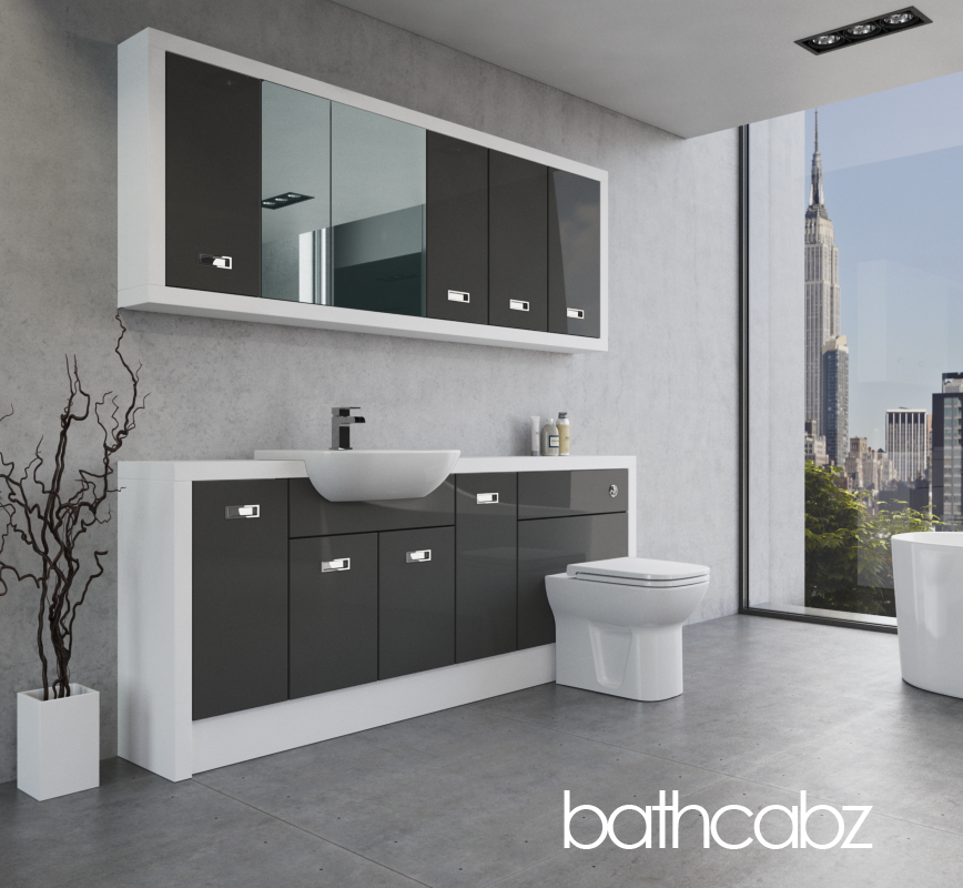 ATHENA WHITE MATT BASE & WALL UNITS BATHROOM FITTED FURNITURE