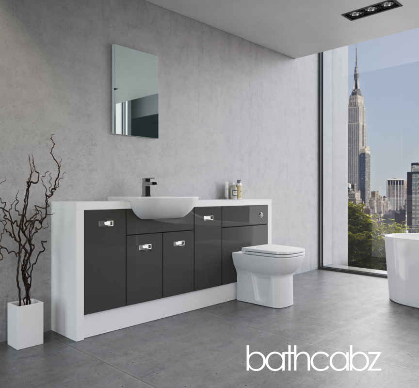 ATHENA WHITE MATT BASE UNITS BATHROOM FITTED FURNITURE