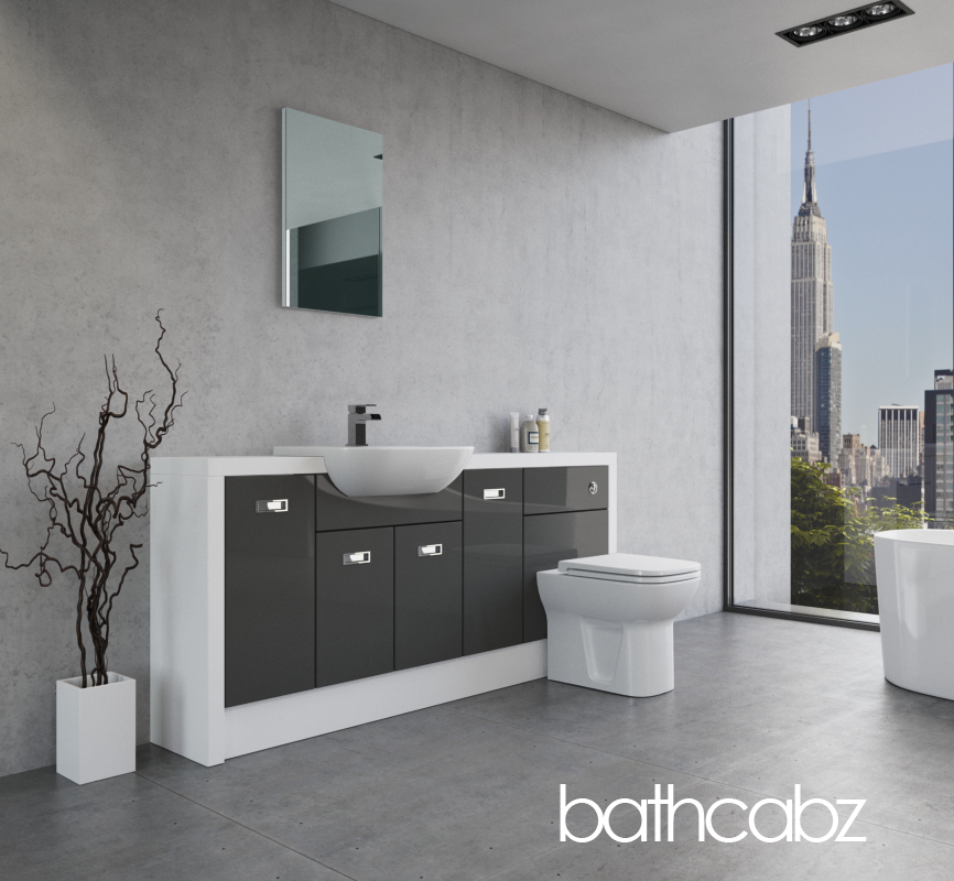 ATHENA WHITE MATT BASE UNITS BATHROOM FITTED FURNITURE