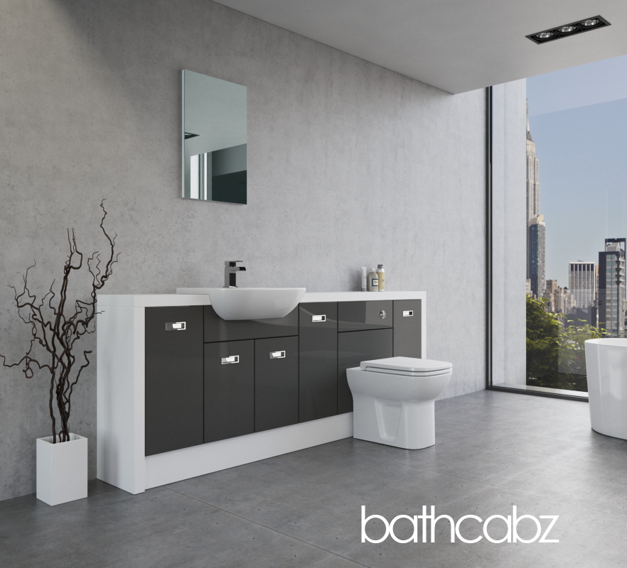 ATHENA WHITE MATT BASE UNITS BATHROOM FITTED FURNITURE