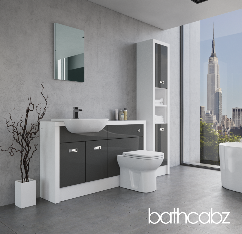 ATHENA WHITE MATT BASE & TALL UNIT BATHROOM FITTED FURNITURE