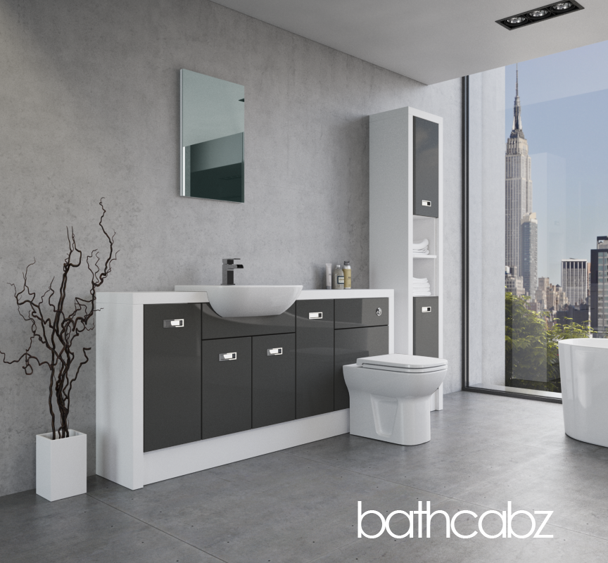 ATHENA WHITE MATT BASE & TALL UNIT BATHROOM FITTED FURNITURE