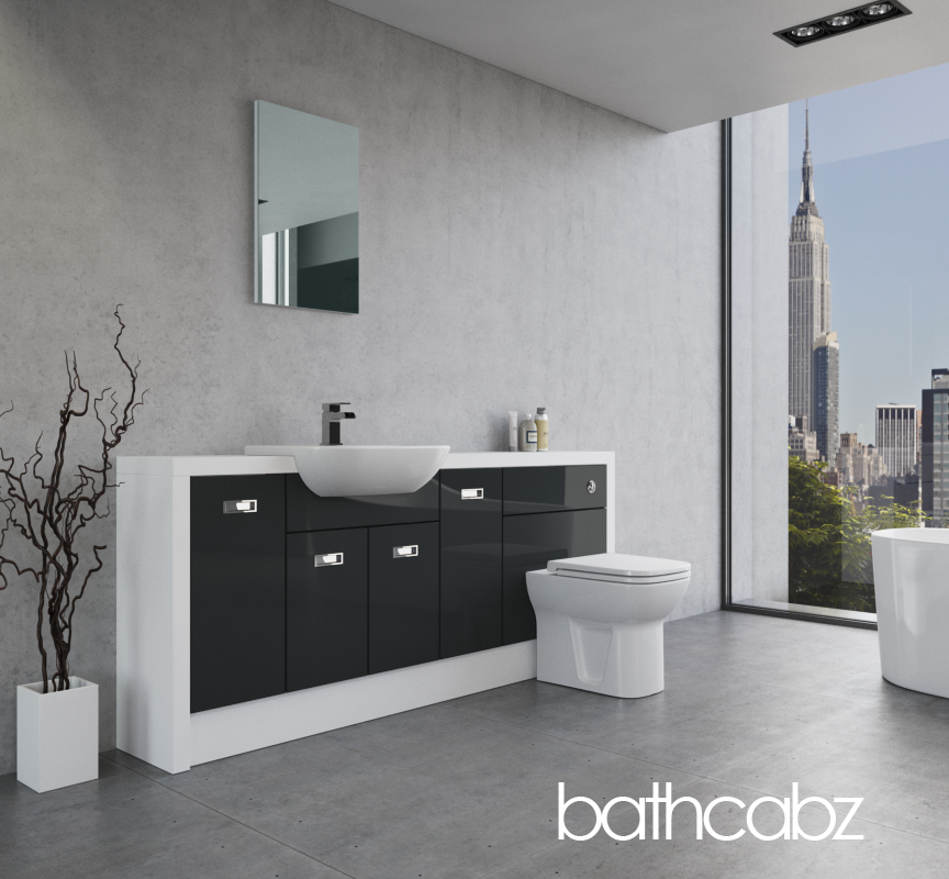 ATHENA WHITE MATT BASE UNITS BATHROOM FITTED FURNITURE