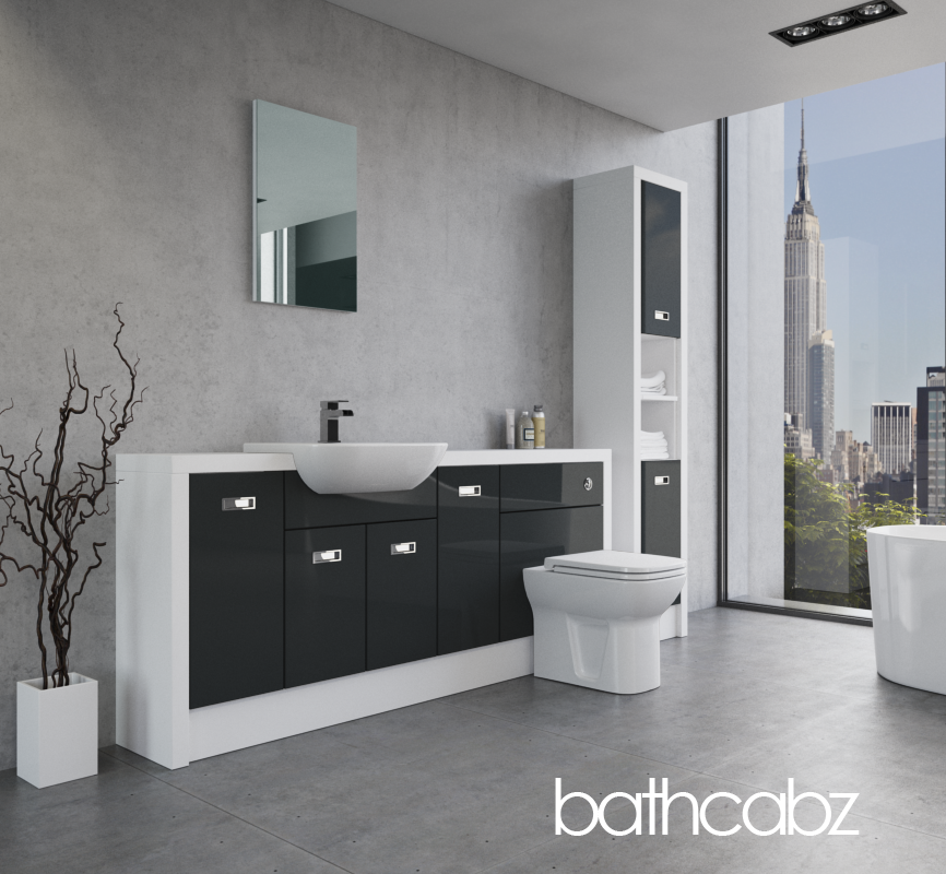 ATHENA WHITE MATT BASE & TALL UNIT BATHROOM FITTED FURNITURE