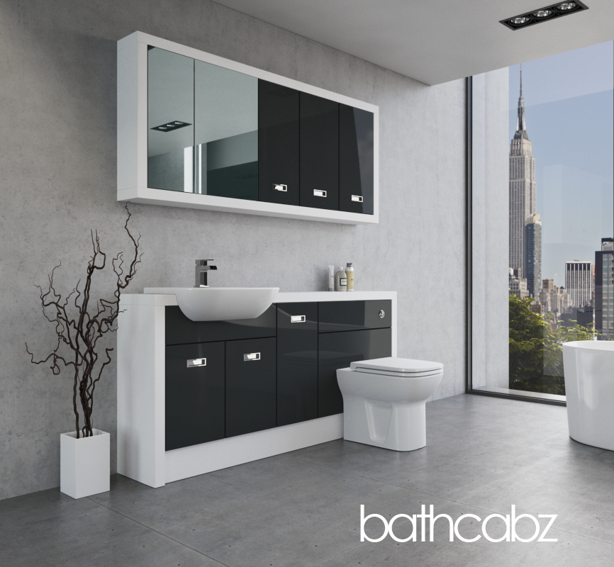 ATHENA WHITE MATT BASE & WALL UNITS BATHROOM FITTED FURNITURE