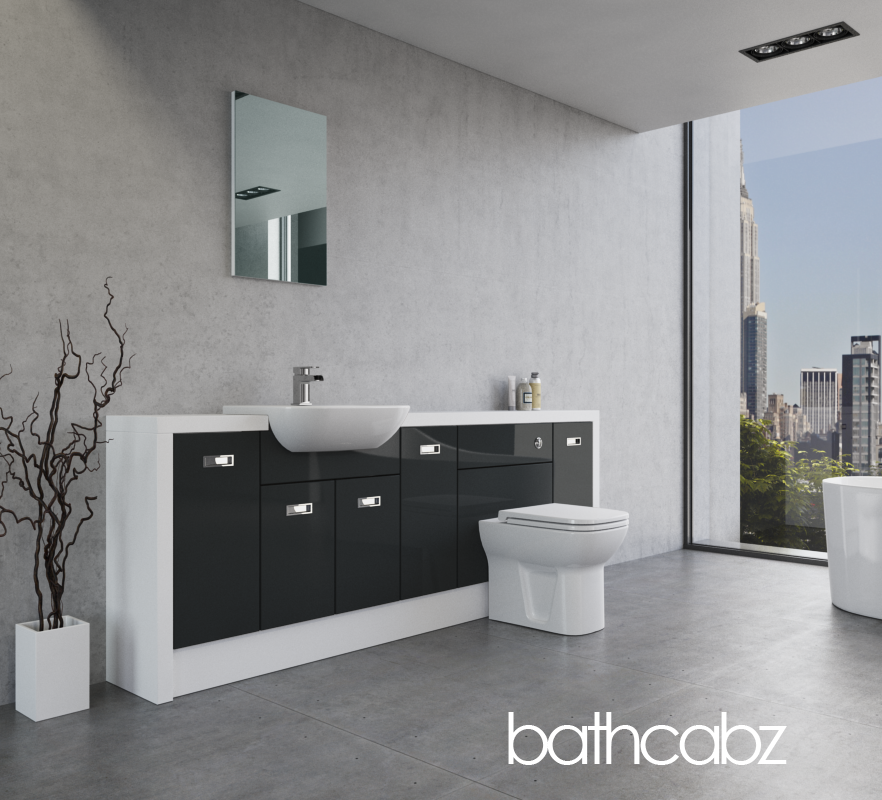 ATHENA WHITE MATT BASE UNITS BATHROOM FITTED FURNITURE