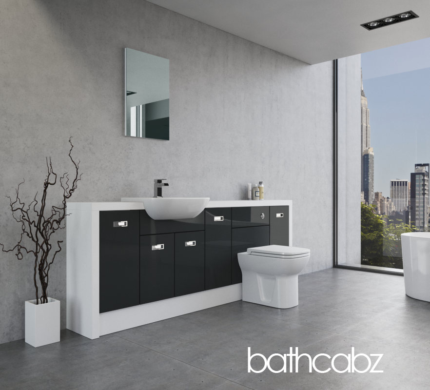 ATHENA WHITE MATT BASE UNITS BATHROOM FITTED FURNITURE