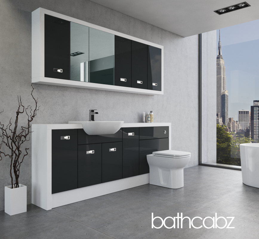 ATHENA WHITE MATT BASE & WALL UNITS BATHROOM FITTED FURNITURE