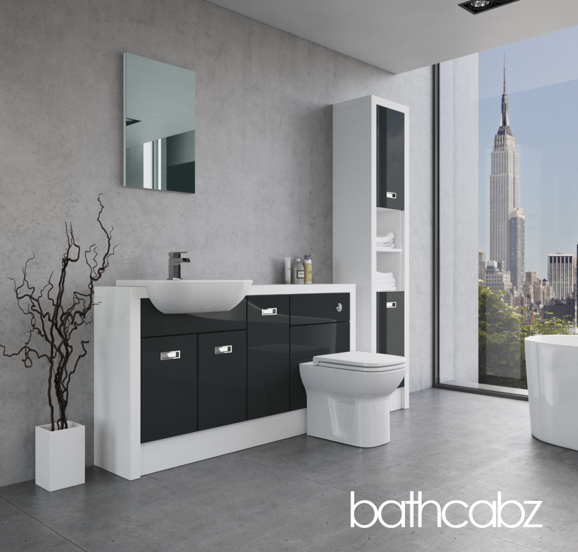 ATHENA WHITE MATT BASE & TALL UNIT BATHROOM FITTED FURNITURE