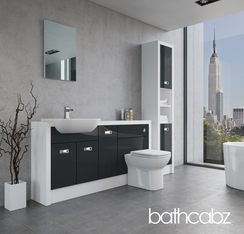 ATHENA WHITE MATT BASE & TALL UNIT BATHROOM FITTED FURNITURE