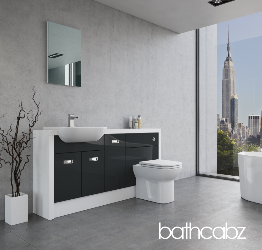 ATHENA WHITE MATT BASE UNITS BATHROOM FITTED FURNITURE