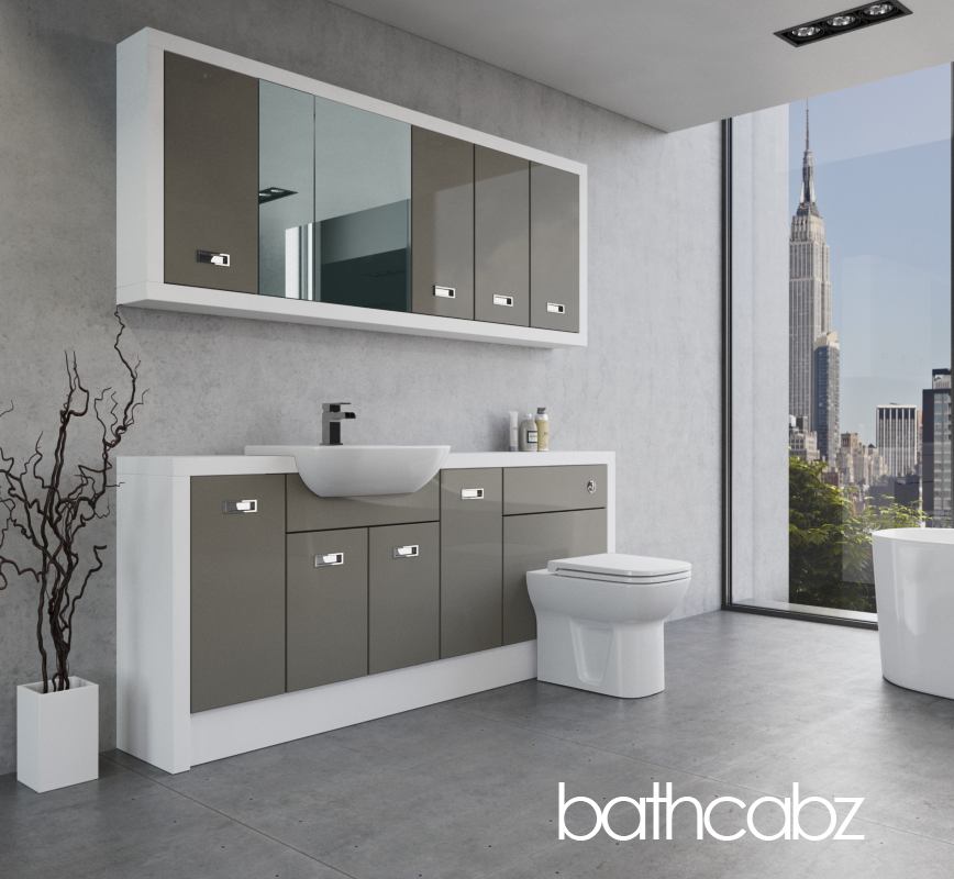 ATHENA WHITE MATT BASE & WALL UNITS BATHROOM FITTED FURNITURE