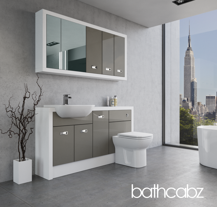 ATHENA WHITE MATT BASE & WALL UNITS BATHROOM FITTED FURNITURE