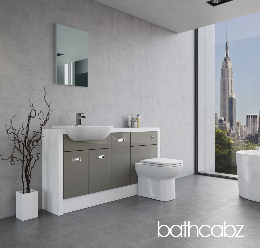 ATHENA WHITE MATT BASE UNITS BATHROOM FITTED FURNITURE