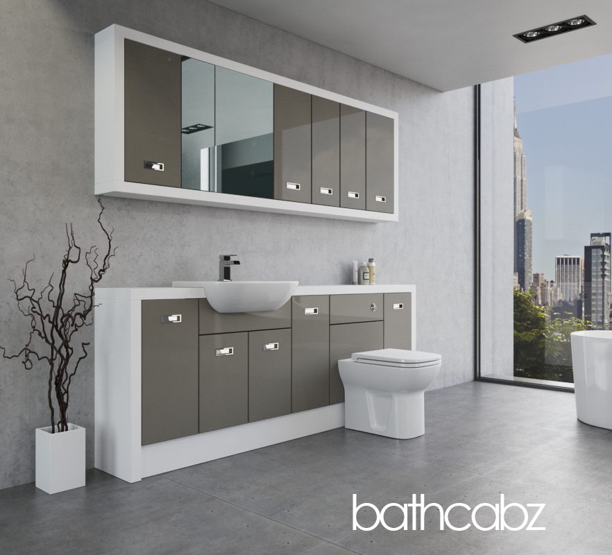 ATHENA WHITE MATT BASE & WALL UNITS BATHROOM FITTED FURNITURE