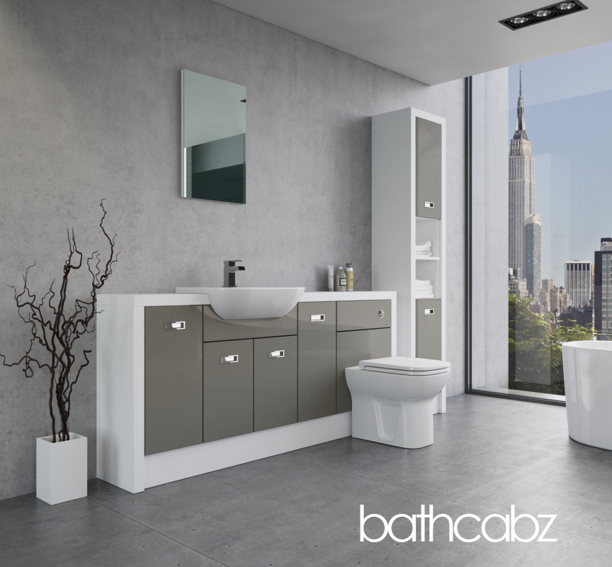 ATHENA WHITE MATT BASE & TALL UNIT BATHROOM FITTED FURNITURE
