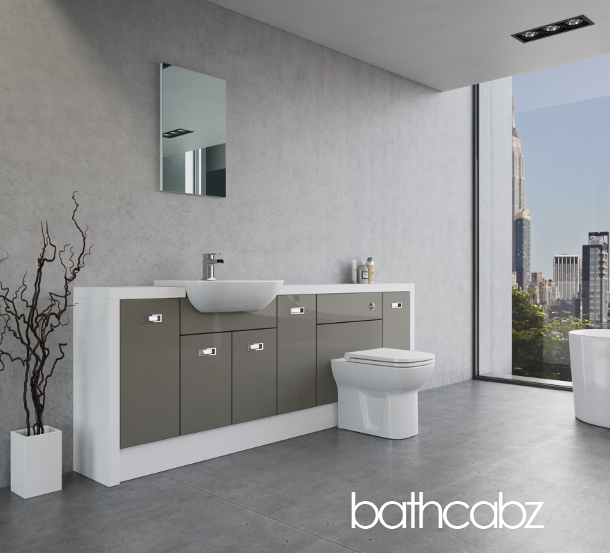 ATHENA WHITE MATT BASE UNITS BATHROOM FITTED FURNITURE
