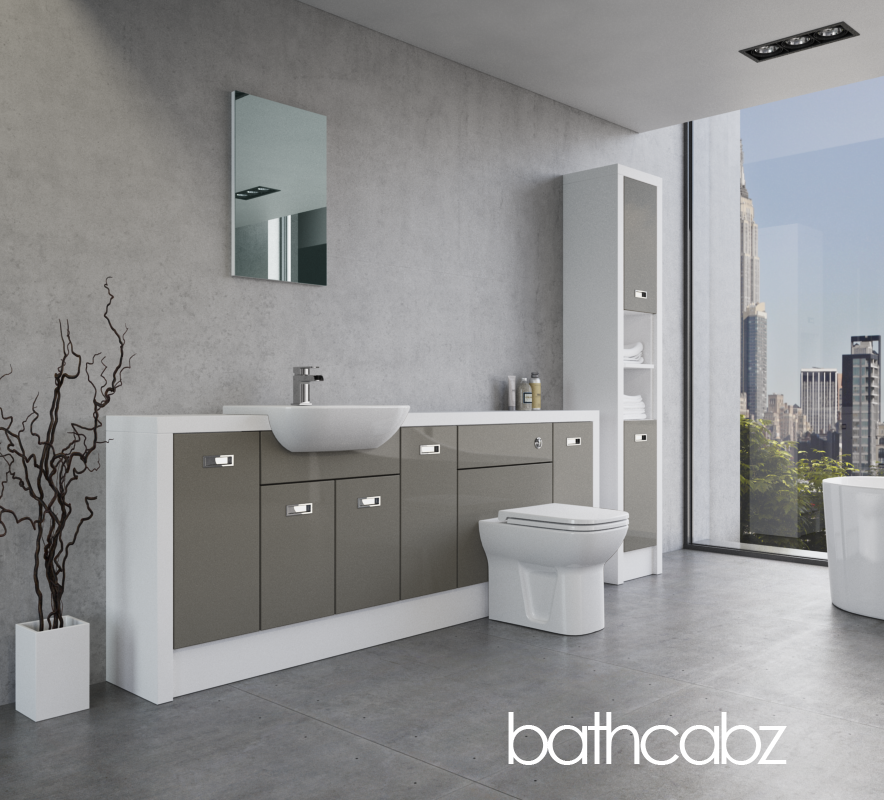 ATHENA WHITE MATT BASE & TALL UNIT BATHROOM FITTED FURNITURE