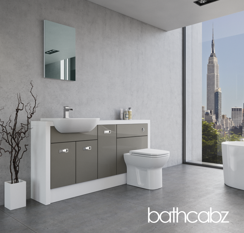 ATHENA WHITE MATT BASE UNITS BATHROOM FITTED FURNITURE