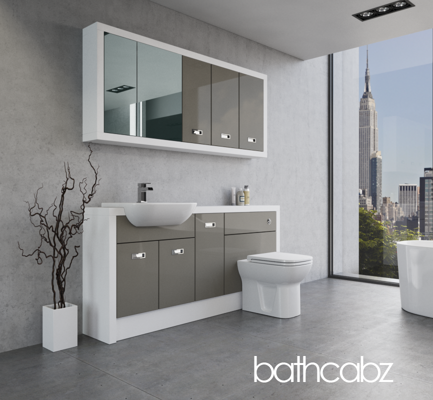 ATHENA WHITE MATT BASE & WALL UNITS BATHROOM FITTED FURNITURE