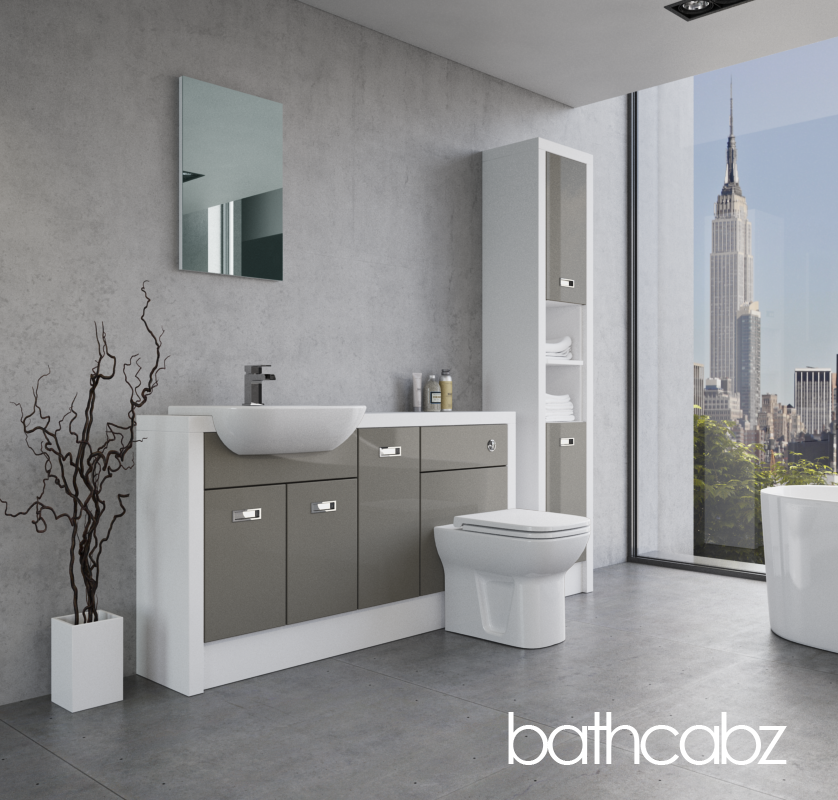 ATHENA WHITE MATT BASE & TALL UNIT BATHROOM FITTED FURNITURE