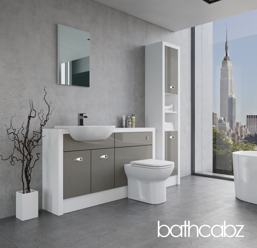 ATHENA WHITE MATT BASE & TALL UNIT BATHROOM FITTED FURNITURE