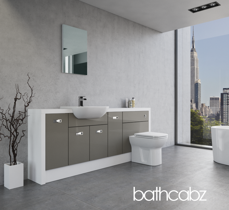 ATHENA WHITE MATT BASE UNITS BATHROOM FITTED FURNITURE