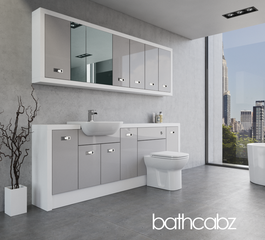 ATHENA WHITE MATT BASE & WALL UNITS BATHROOM FITTED FURNITURE