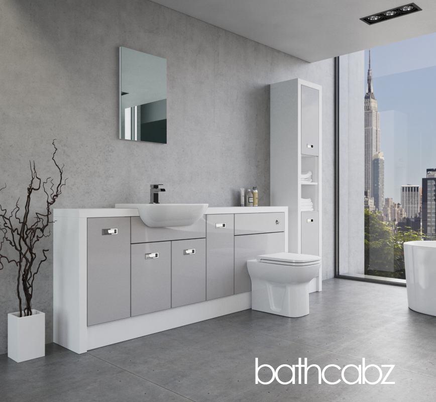 ATHENA WHITE MATT BASE & TALL UNIT BATHROOM FITTED FURNITURE