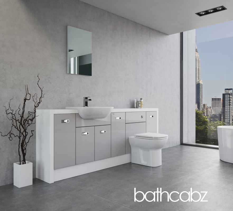 ATHENA WHITE MATT BASE UNITS BATHROOM FITTED FURNITURE