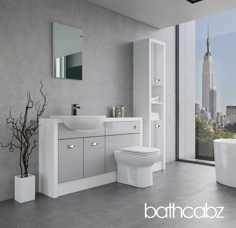 ATHENA WHITE MATT BASE & TALL UNIT BATHROOM FITTED FURNITURE