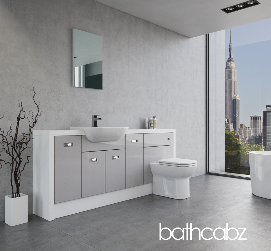 ATHENA WHITE MATT BASE UNITS BATHROOM FITTED FURNITURE