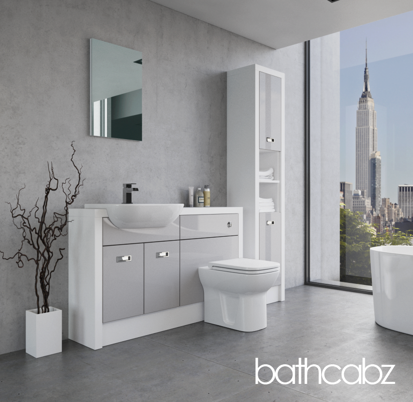 ATHENA WHITE MATT BASE & TALL UNIT BATHROOM FITTED FURNITURE