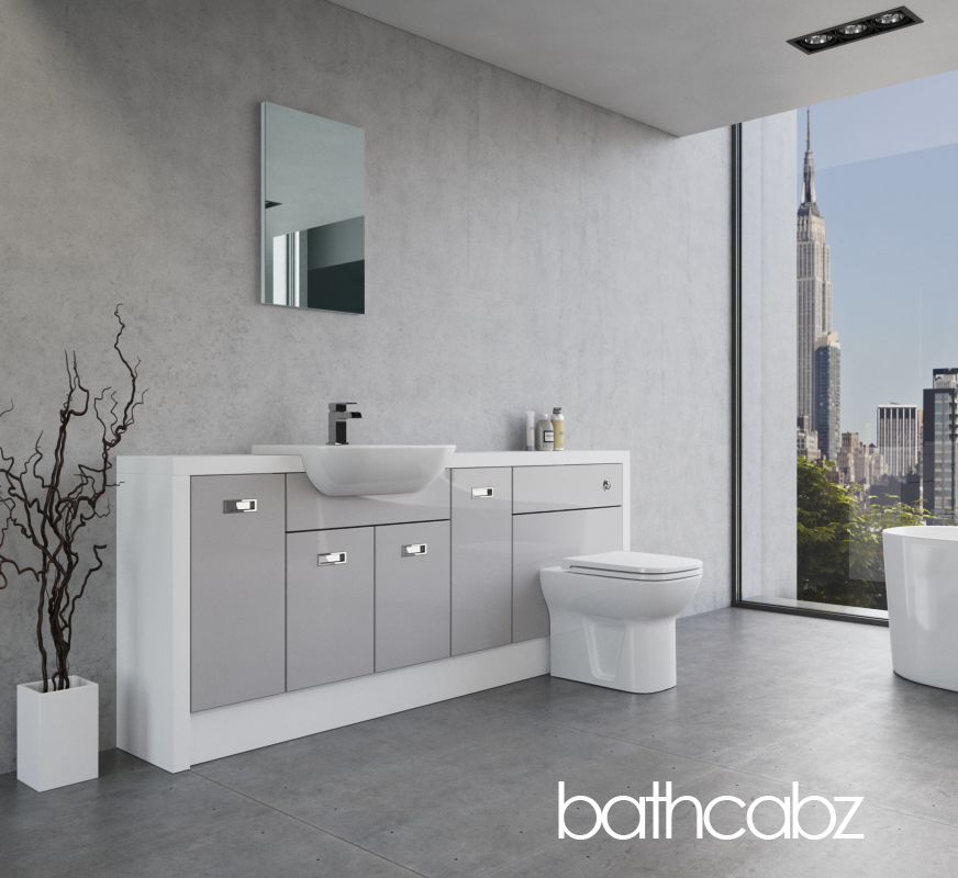 ATHENA WHITE MATT BASE UNITS BATHROOM FITTED FURNITURE