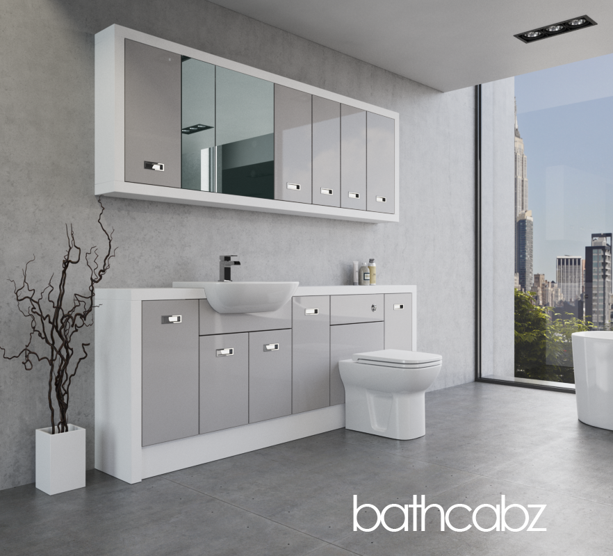 ATHENA WHITE MATT BASE & WALL UNITS BATHROOM FITTED FURNITURE