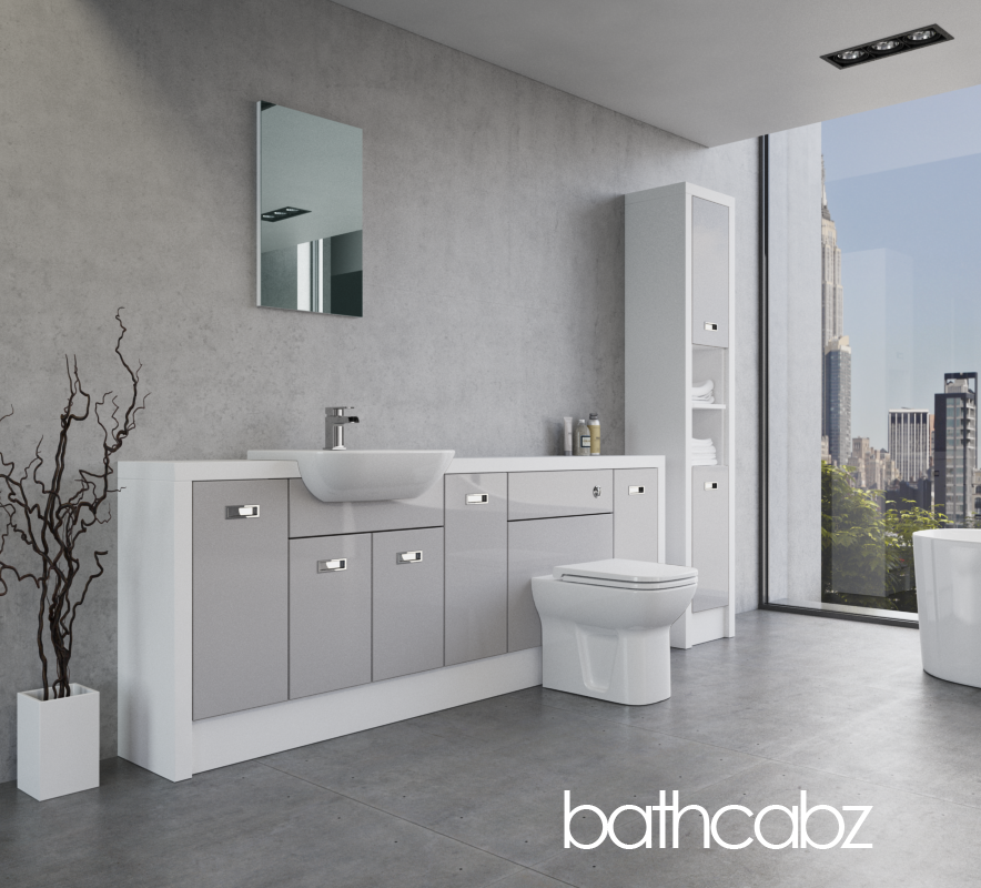 ATHENA WHITE MATT BASE & TALL UNIT BATHROOM FITTED FURNITURE