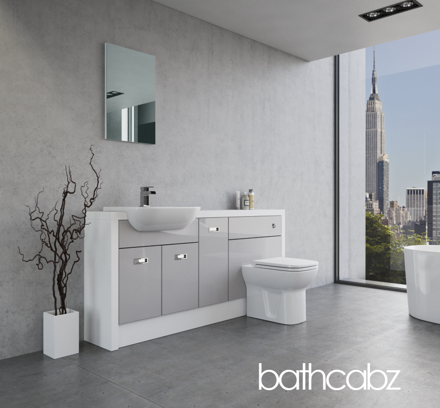 ATHENA WHITE MATT BASE UNITS BATHROOM FITTED FURNITURE