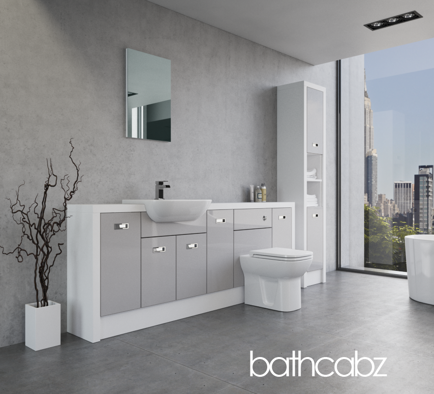 ATHENA WHITE MATT BASE & TALL UNIT BATHROOM FITTED FURNITURE